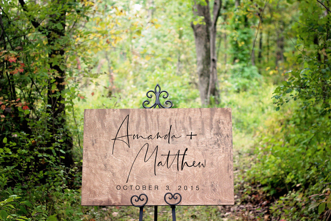 First Name Wooden Wedding Welcome Sign